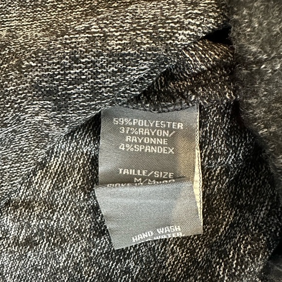 Suzy Shier Black Grey Crew Neck Embellished Long Sleeve Sweatshirt Size Medium - Picture 5 of 5